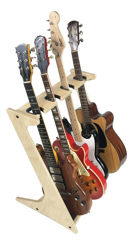 Atril Rack Soporte Para 4 Guitarras Madera, Lafab