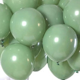 50 Unidades Balões Latex Eucalipto Menta Liso 