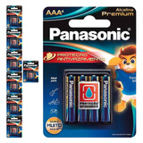 32 Pilhas Alcalinas Premium Aaa 3a Palito Panasonic 8 Cart