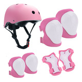 Conjunto 7p Protección Niños Casco Rodilleras Coderas Pati F