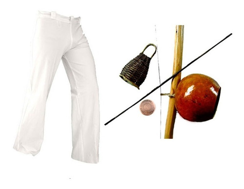 Kit Capoeira 01 Berimbau + Calça Abada - Rabo De Arraia