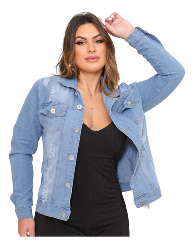 Jaqueta Feminina Jeans Clara/escura