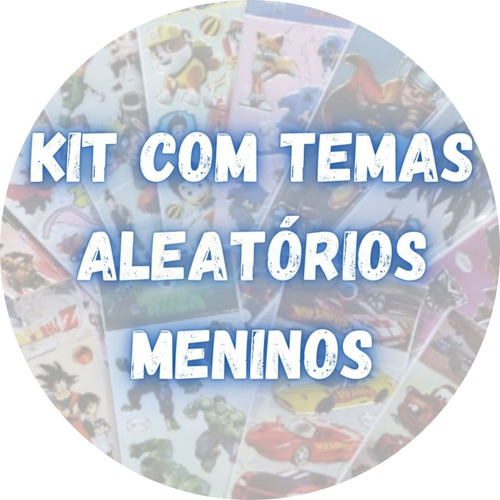 200 Cartelas Sticker Adesivo Temas Menino Aleatorios Escolas