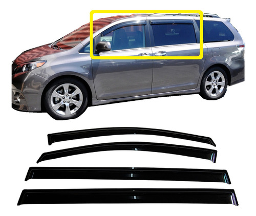 Bota Aguas Deflectores De Ventana Toyota Sienna 2011 - 2020