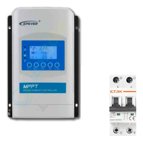 Controlador De Carga Solar Mppt Xtra 30a Epever + Disj 32a