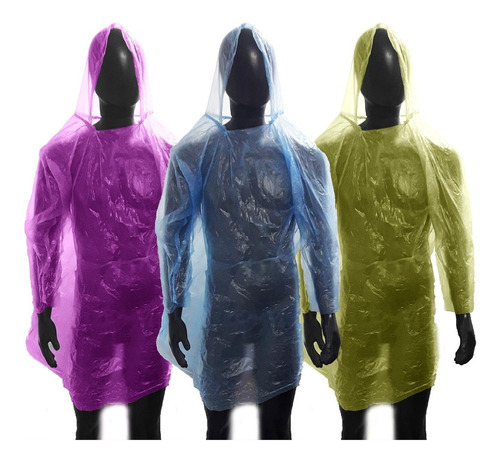 Poncho Impermeable/piloto Desechable Para Lluvia 12 Uds.