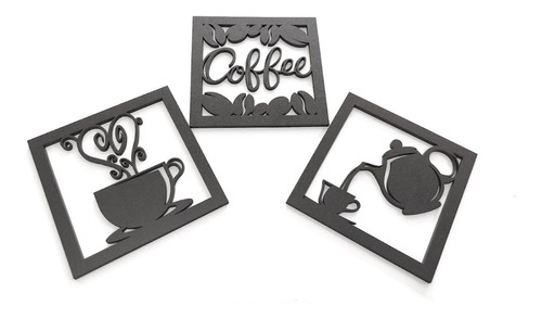 Trio Quadros Para Cozinha Decoração Cantinho Do Café Temátic