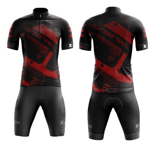 Conjunto Camisa E Bermuda C/proteção Uv Xbike Vermelho