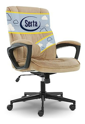 Silla Ejecutiva Microfibra Con Apoyo Lumbar, Beige