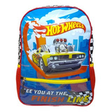 Mochila Hot Wheels Primaria Backpack Ds265 Color Azul Diseño De La Tela Liso