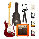 Guitarra Electrica Stratocaster Sx Fst57 + Ampli 10wts C/ Ac
