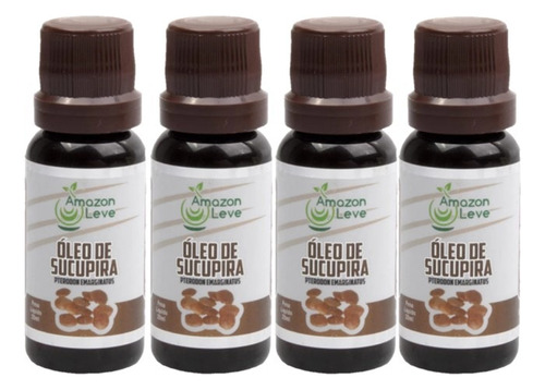 Kit 04 Óleos De Sucupira 20ml Cada Original Amazon Leve