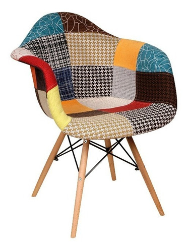 Sillón Patchwork Pata Eames Madera 