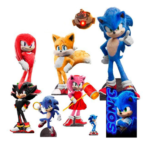 Fiesta Sonic Set Figuras De Coroplast 