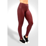 Calça Legging Feminina Lycra Tipo Couro Bordô