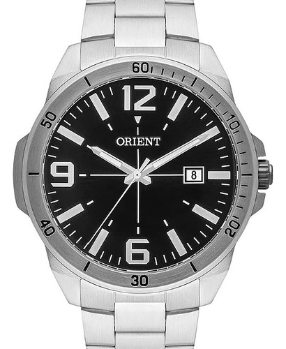 Relógio Masculino Orient Mbss1394 P2sx Prata Mostrador Preto
