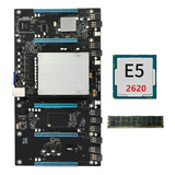 Placa Base Minera Eth79-x5 Btc Con Cpu E5 2620+4g Ddr3 Ram