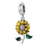 Charm Dije Plata 925 Flor Girasol Sunflower