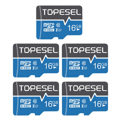 Tarjeta Micro SD Topesel 16 GB Clase 10 UHS-I Con Adaptador SD 5 Piezas | Meses sin interés