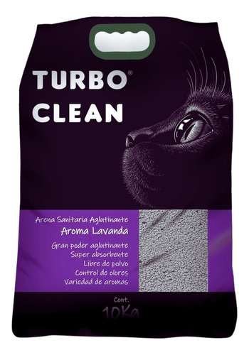 Arena Sanitaria Turbo Clean Aglutinante Lavanda 10kg