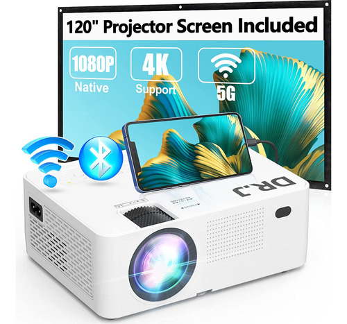 Proyector Bluetooth 5g Wifi, Proyector Full Hd Native 1080p 