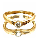 Solitario Oro Macizo 14k Ley & Diamante Montado A Bisel