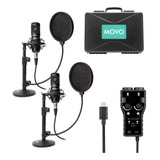 Movo Smartphone Podcast Recording Bundle Kit - Paquete De 2 