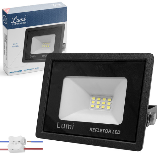 Kit 4 Refletor Led Holofote Slim 30w Bivolt Prova D'água Cor Da Luz Branco Frio Lumi