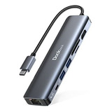 Hub Usb C 7-en-1, Dockteck Con 4k 60hz, Ethernet 1gbps,