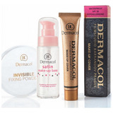 Dermacol Prebase Satin + Base + Polvo Fijador Kit Maquillaje