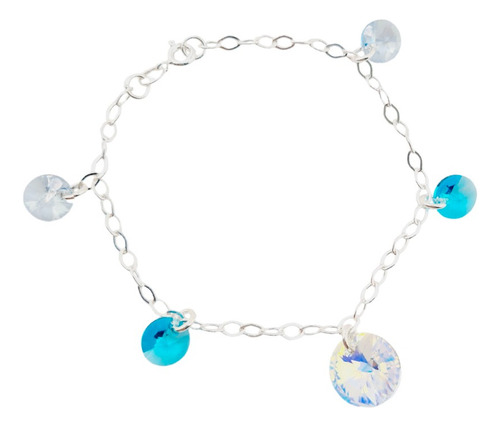 Pulsera Plata Con Cristales De Swarovksi® Aquamarine