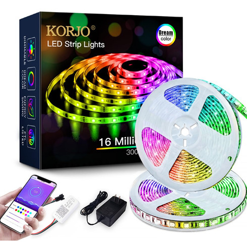 Tira De Luces Led Bluetooth Rgb 5050 12v 300 Led