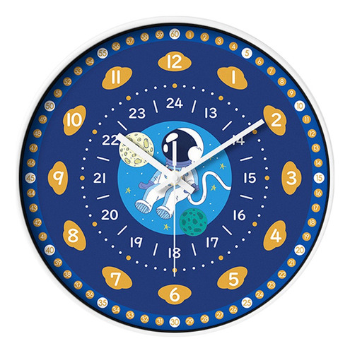 Reloj Decorativo Pared Para Niños Silencioso Espacio