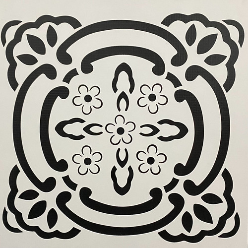 Stencil Mandala Circular Gabarito Revestimento De Parede 3d