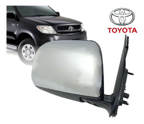 Retrovisor Manual Derecho / Cromo Para Hilux (06' Al 12')  Foto 3