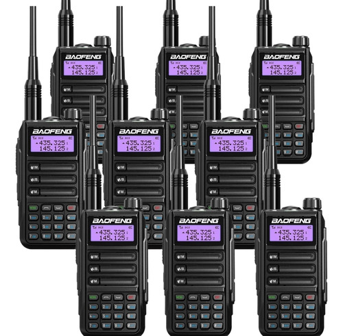 Kit 9 Radios Comunicador Baofeng Uv16 Walk Talk Longo Alcanc