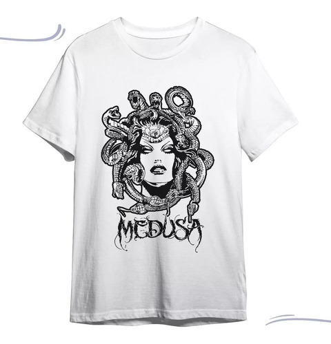 Camiseta Basica Camisa Medusa Mitologia Grega Cabelo Cobra