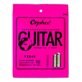 Cuerdas De Guitarra Acústica 0,12/53 Orphee Tx640 Metálicas