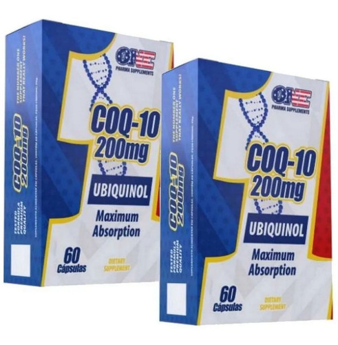 Kit 2x Coenzima Ubiquinol Coq10 200mg 60 Caps One Pharma
