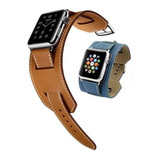 Correa Cuero 2 En 1 , 2 Colores Para Reloj Apple Watch