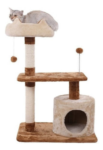 Rascador Torre 78cm Gatos Casa Cama Terciopelo + Juguete