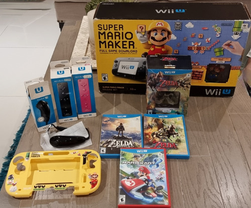 Wii U Super Mario Maker Deluxe Set + 2 Controles + 3 Juegos