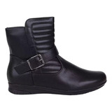 Bota Feminina Mooncity  Cano Curto Ziper Coturno Lançamento