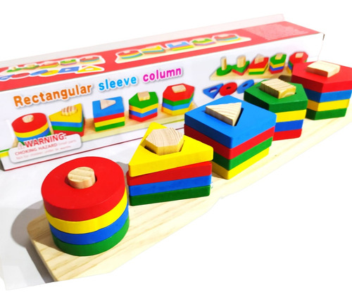 Juego Madera Encajable Montessori Didáctico Torre De Hanoi 