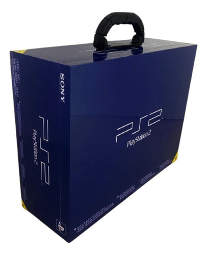 Caixa Mdf Playstation 2 Fat Azul Com Divisórias Com Alça