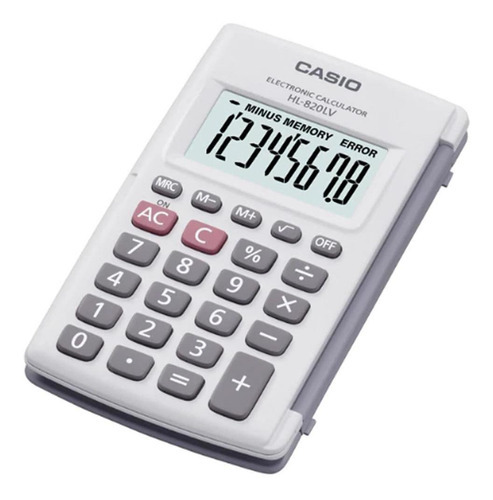 Calculadora De Bolsillo Casio Hl820lv-we De 8 Dígitos, Color Blanco