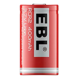 4 Pilas Ebl Cr2 Recargables Litio 3,7v 400mah Con Teton