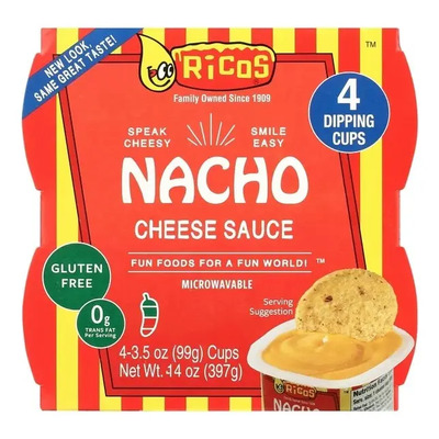 Ricos Nacho Cheese Sauce 4 Dipping Cups 397g Importado | Envío gratis