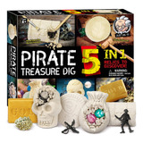 Xx Juguetes - Kit De Excavación De Tesoros Piratas, 5 Ladr.