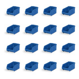 Kit C/16 Gaveteiro Organizador Caixa Bin Nº 3 S/trava Azul
